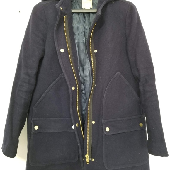 J. Crew size 6 Navy Blue Wool Coat - Picture 3 of 8